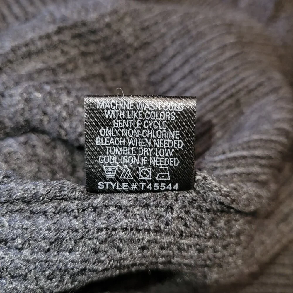 Skull Cashmere Acrylic Cable Knit Fisherman Turtleneck Sweater